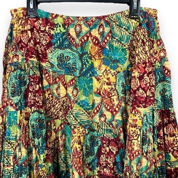 Koret Tiered Festival Maxi Skirt Medium Women’s Tie Waist Beaded Colorful Floral - Picture 7 of 12